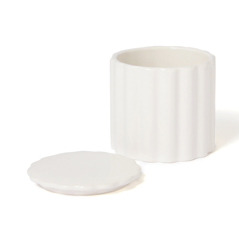 Scalloped Steaming Cup White