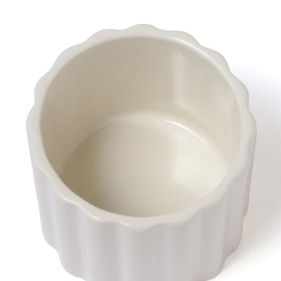Scalloped Steaming Cup White