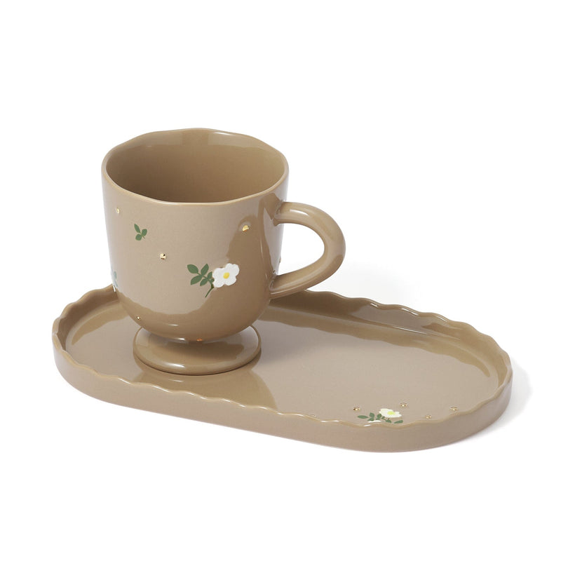 Fleuron Cafe Set Brown