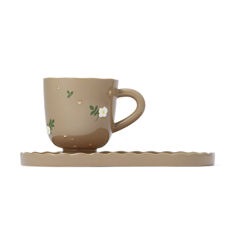 Fleuron Cafe Set Brown