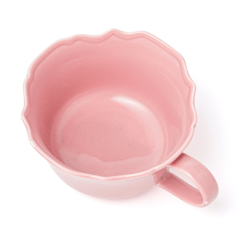 Flower Rim Soup Cup Pink