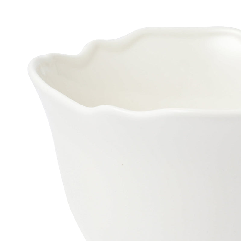 Flower Rim Soup Cup Ivory