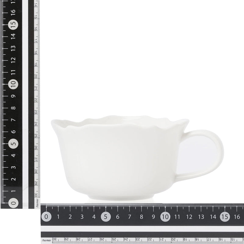 Flower Rim Soup Cup Ivory