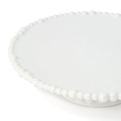 Pearl Cake Stand 1 Tier White