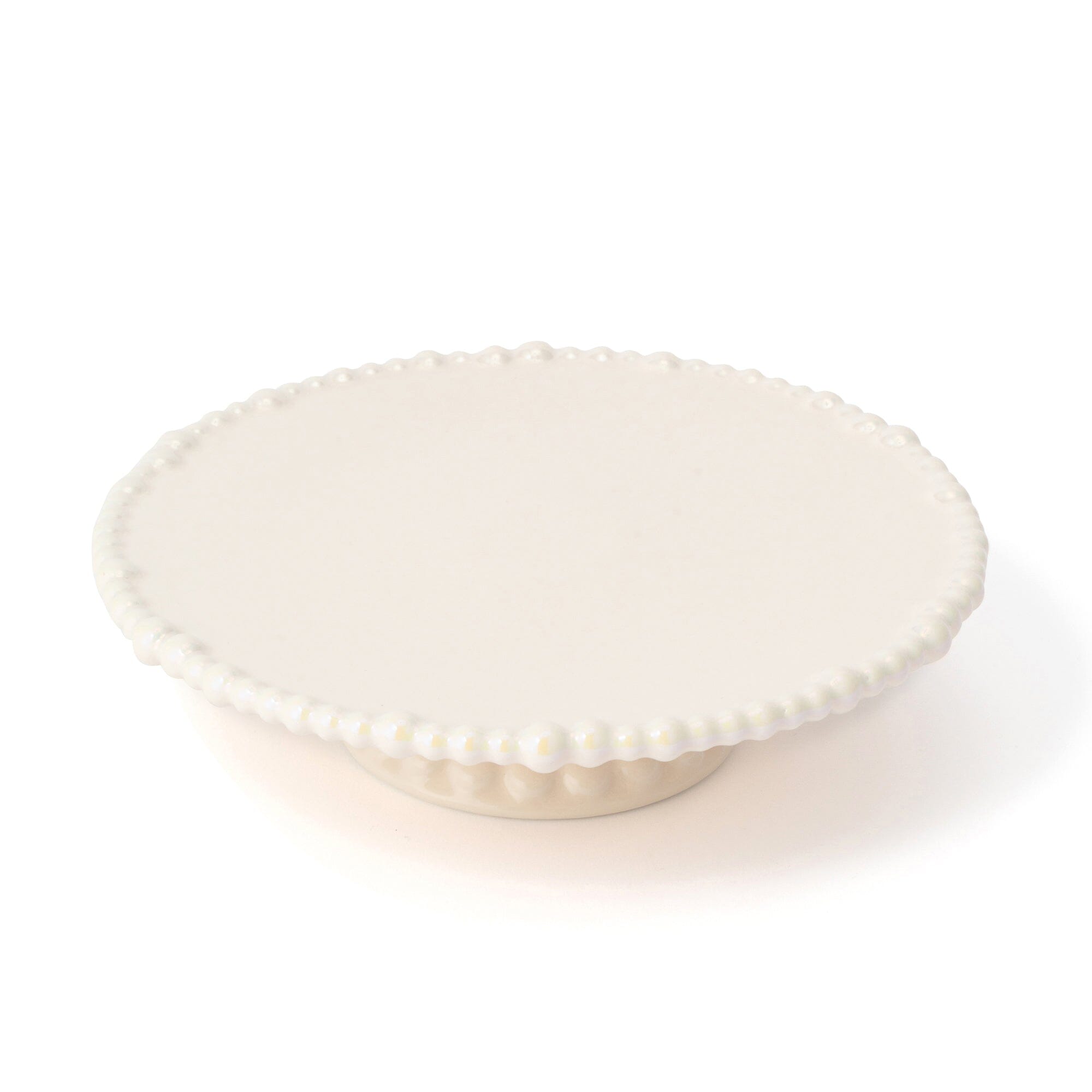 Pearl Cake Stand 1 Tier Beige