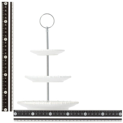 Pearl Cake Stand 3 Tier White
