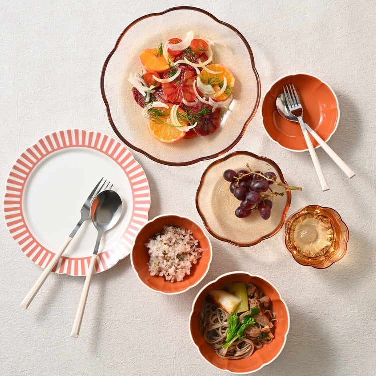 Flower Mini Rice Bowl Orange