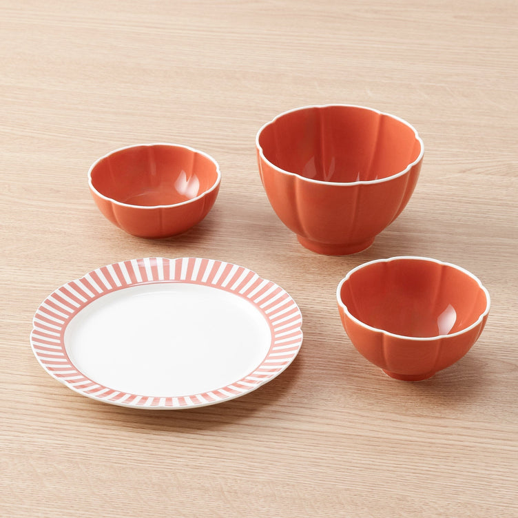 Flower Mini Rice Bowl Orange