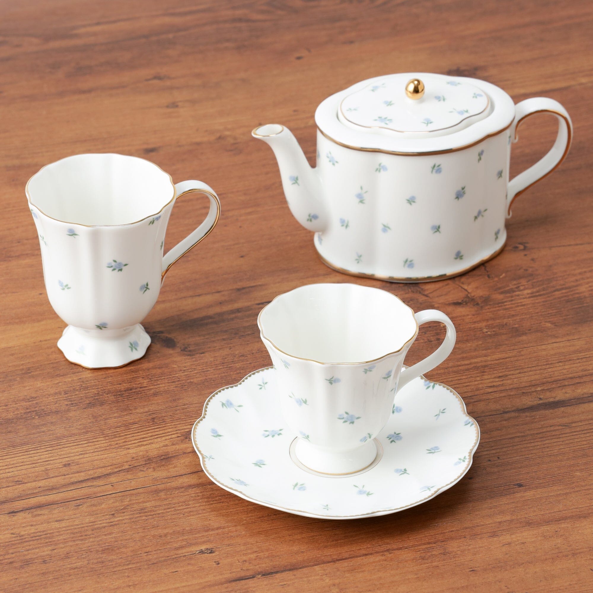 Classic Rose Cup & Saucer Blue