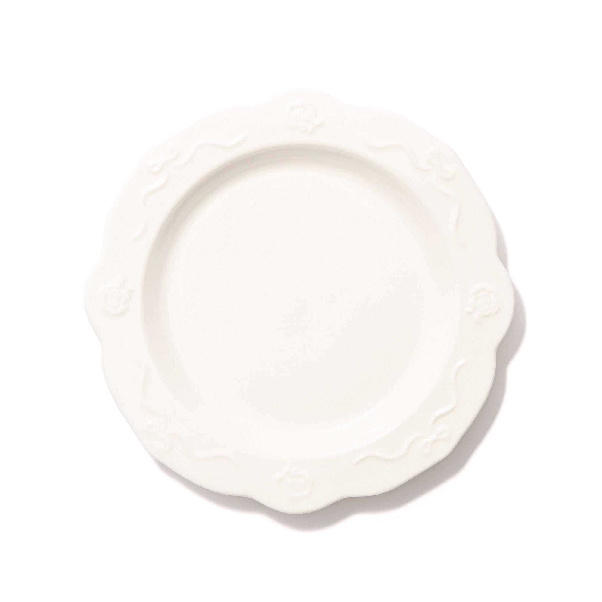 Rose Relief Plate Small White