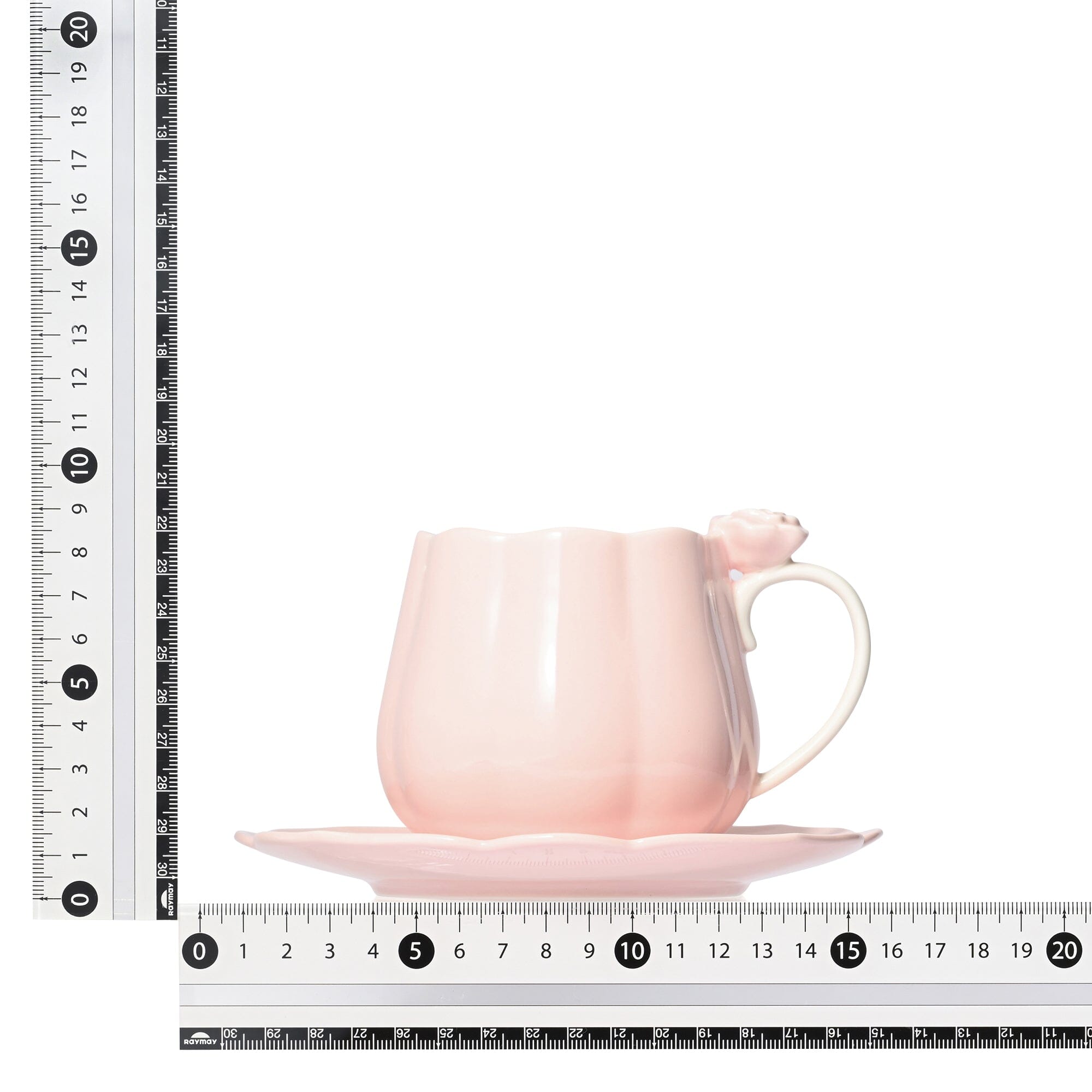 Rose Relief Cup & Saucer Pink