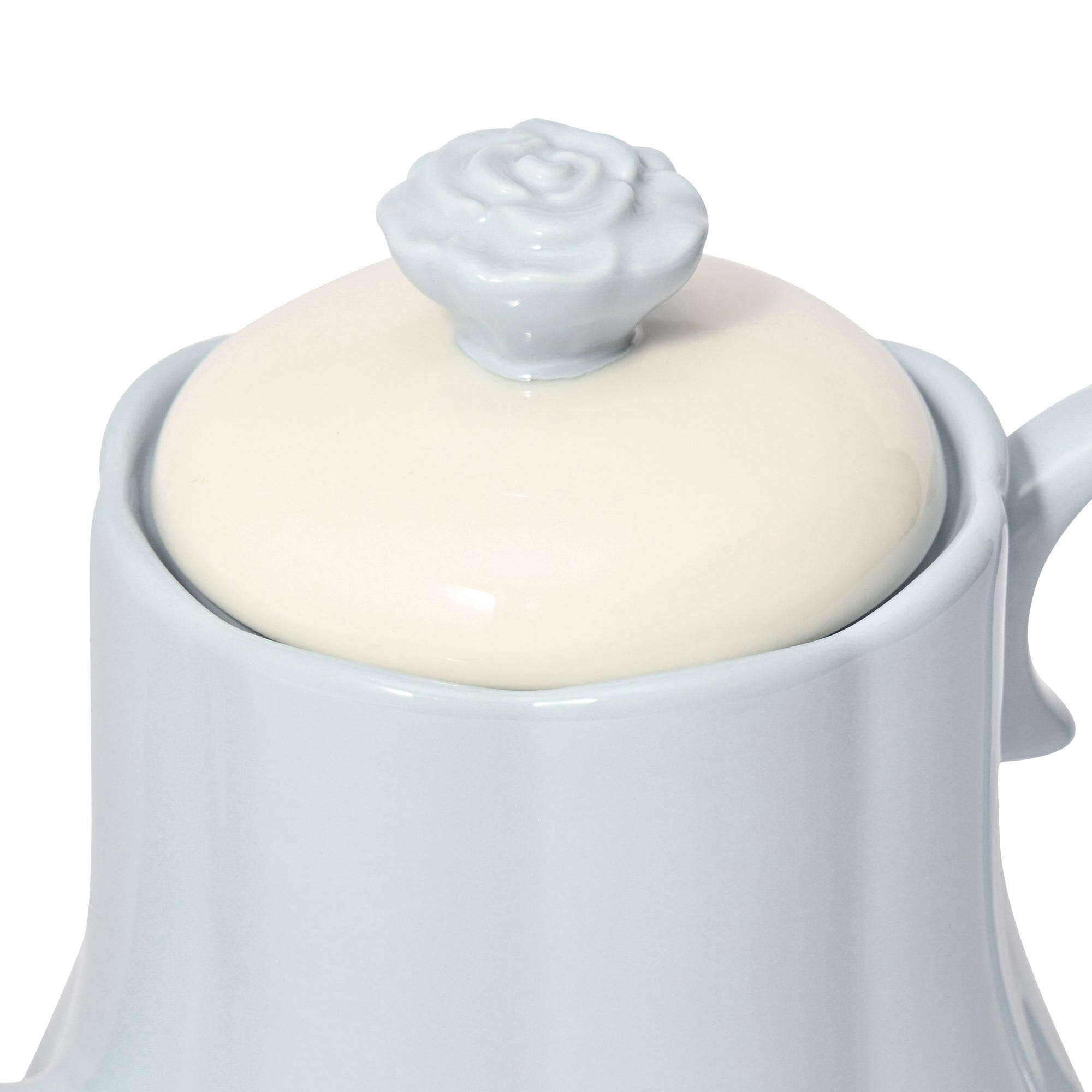Rose Relief Teapot Blue