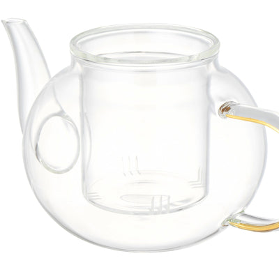 Clear Glass Teapot Gold