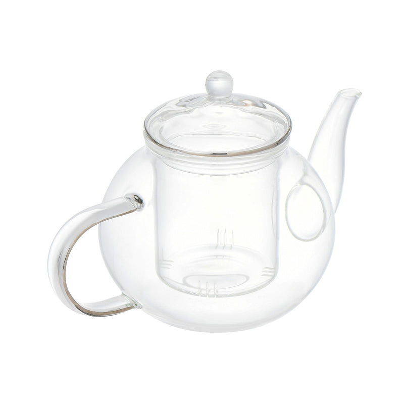 Clear Glass Teapot Silver
