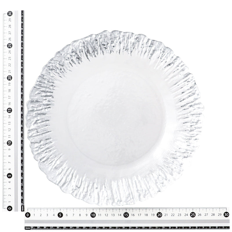 Shine Glass Plate Large Silver