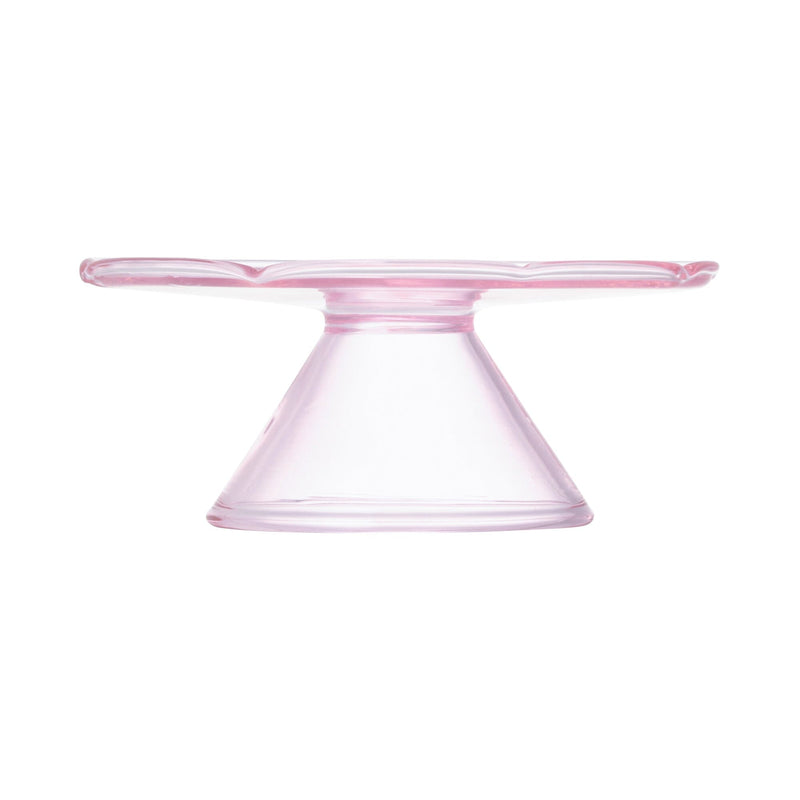 Flower Glass Cake Stand Pink