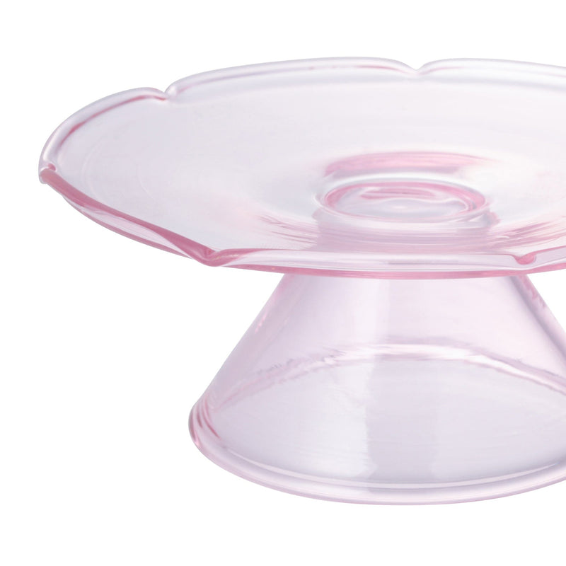 Flower Glass Cake Stand Pink