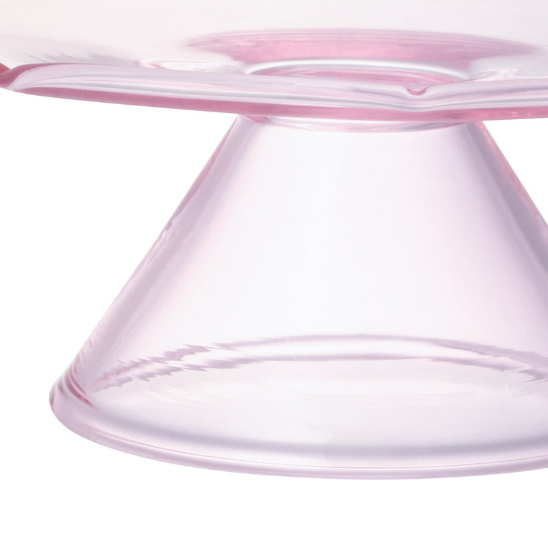 Flower Glass Cake Stand Pink