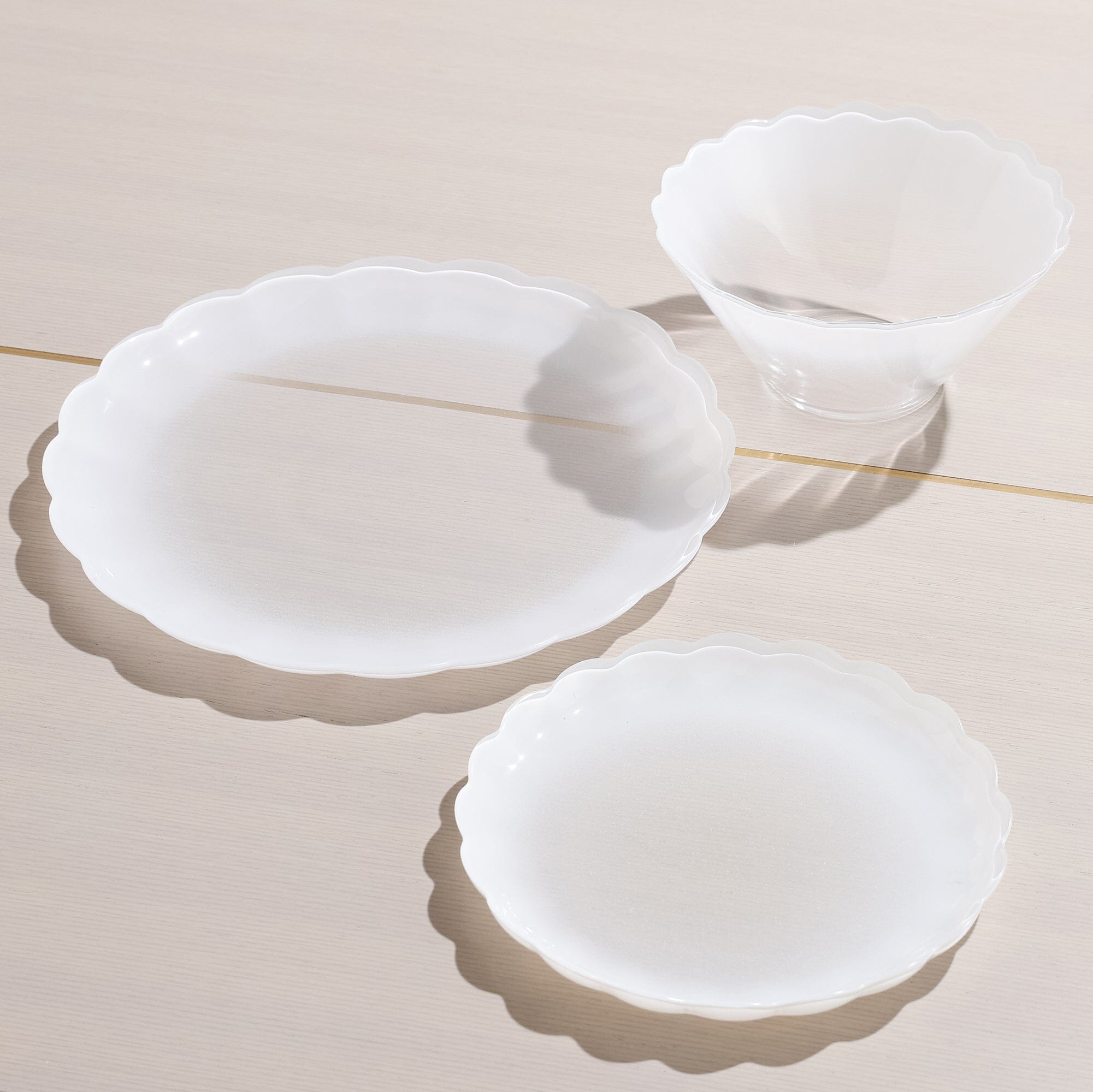 Floria Glass Deep Bowl White