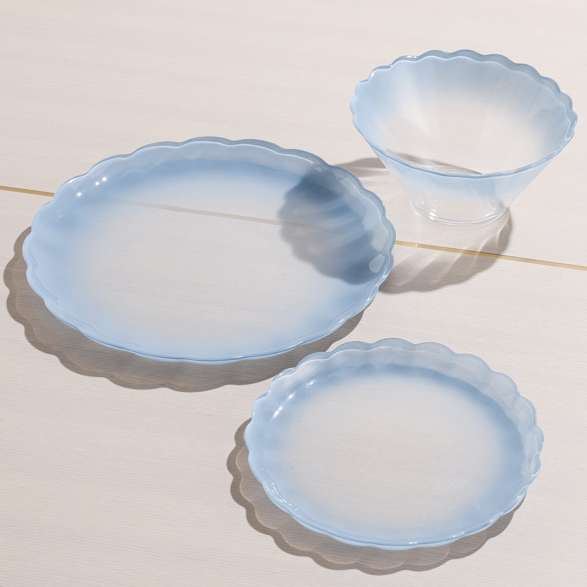 Floria Glass Deep Bowl Blue