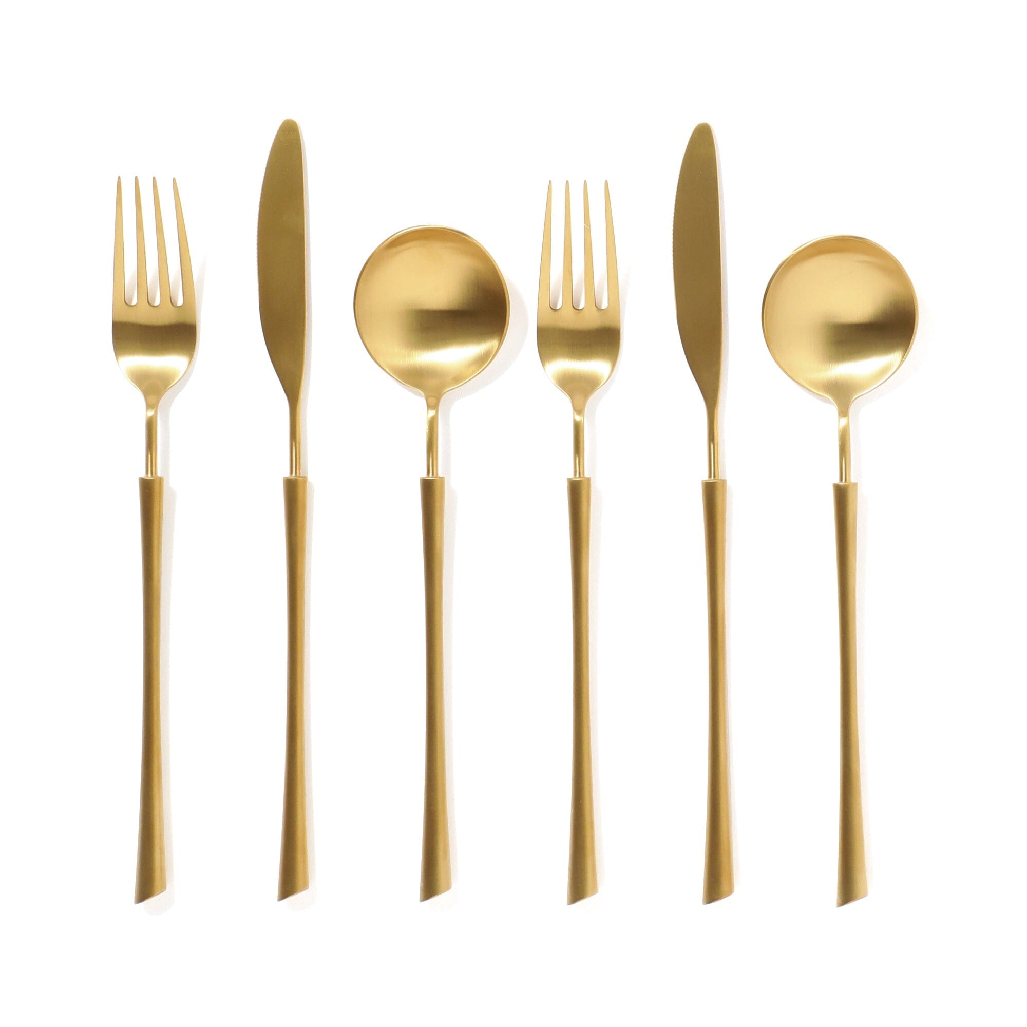 Pair Cutlery 6 Piece Dinner Set  Gold