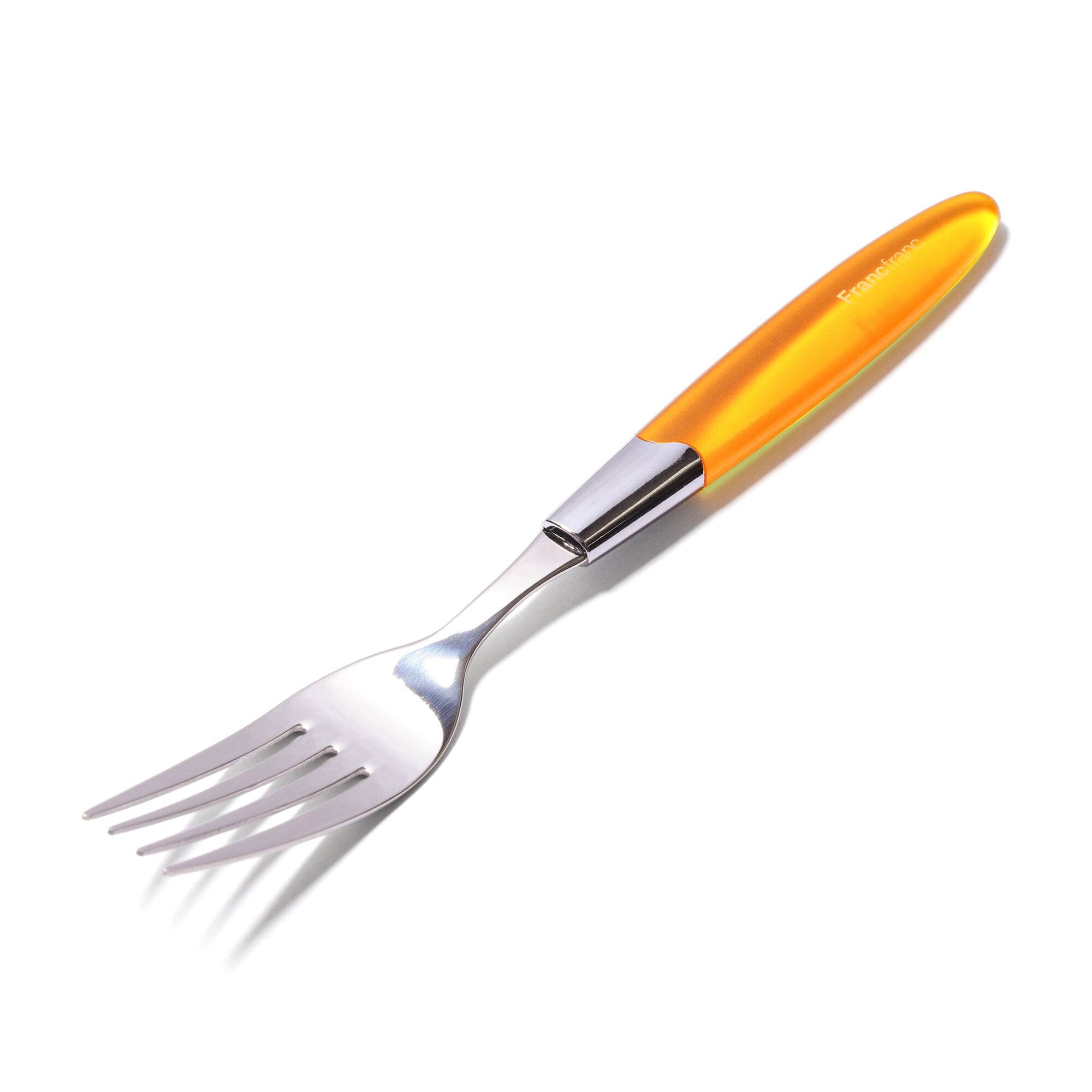 Clear Handle Dinner Fork Orange