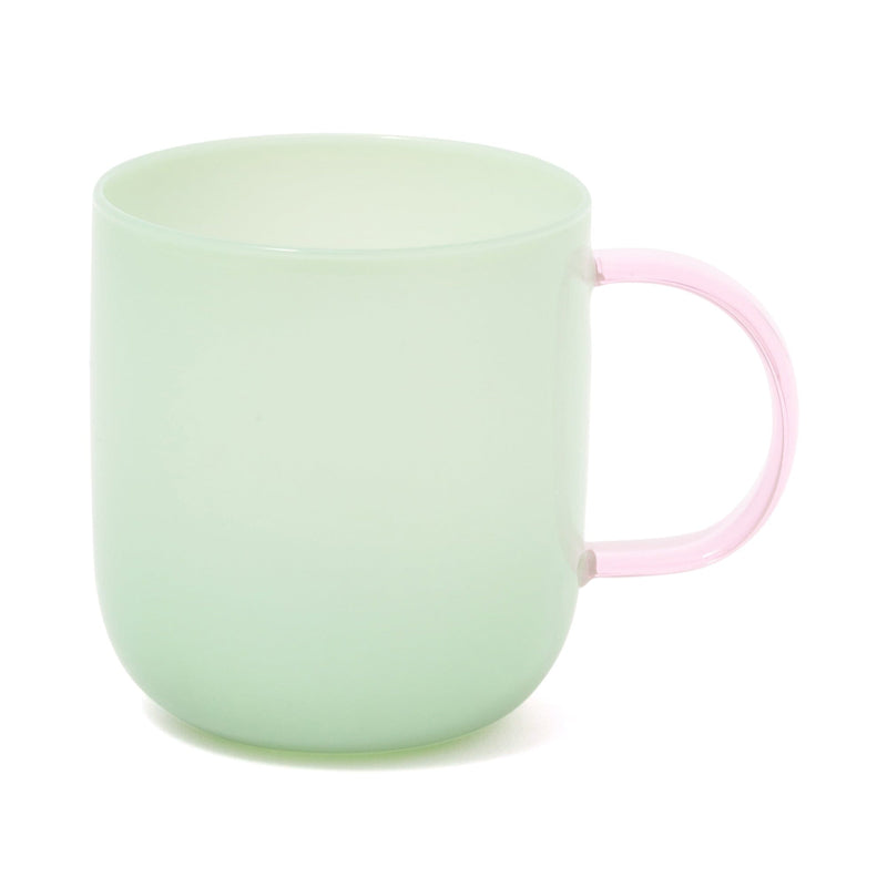 Milky White Heat-Resistant Glass Mug Green