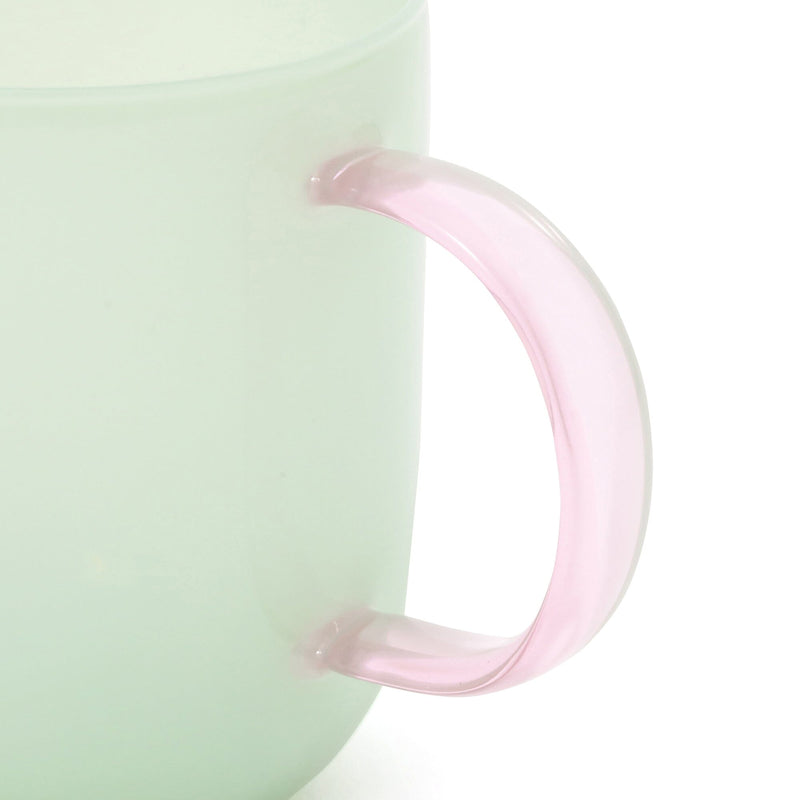 Milky White Heat-Resistant Glass Mug Green