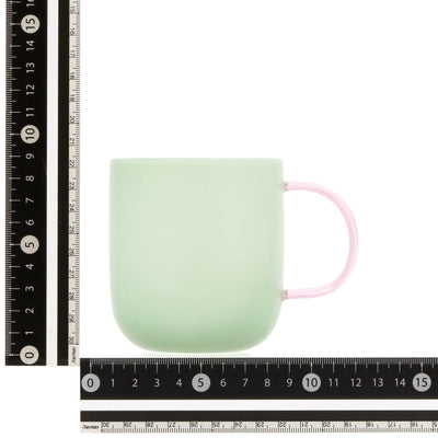 Milky White Heat-Resistant Glass Mug Green