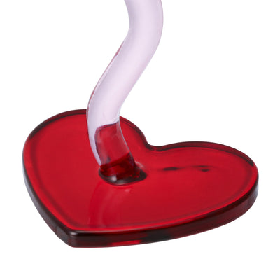 Heart Wine Glass Red