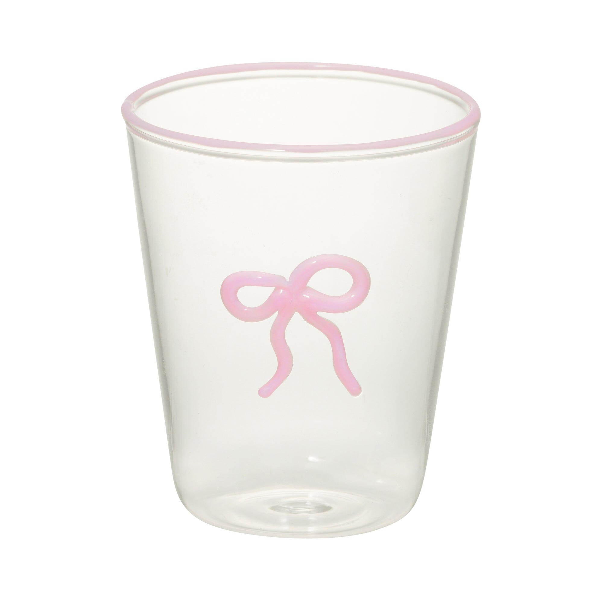 Ribbon 絲帶玻璃水杯 (粉紅色)