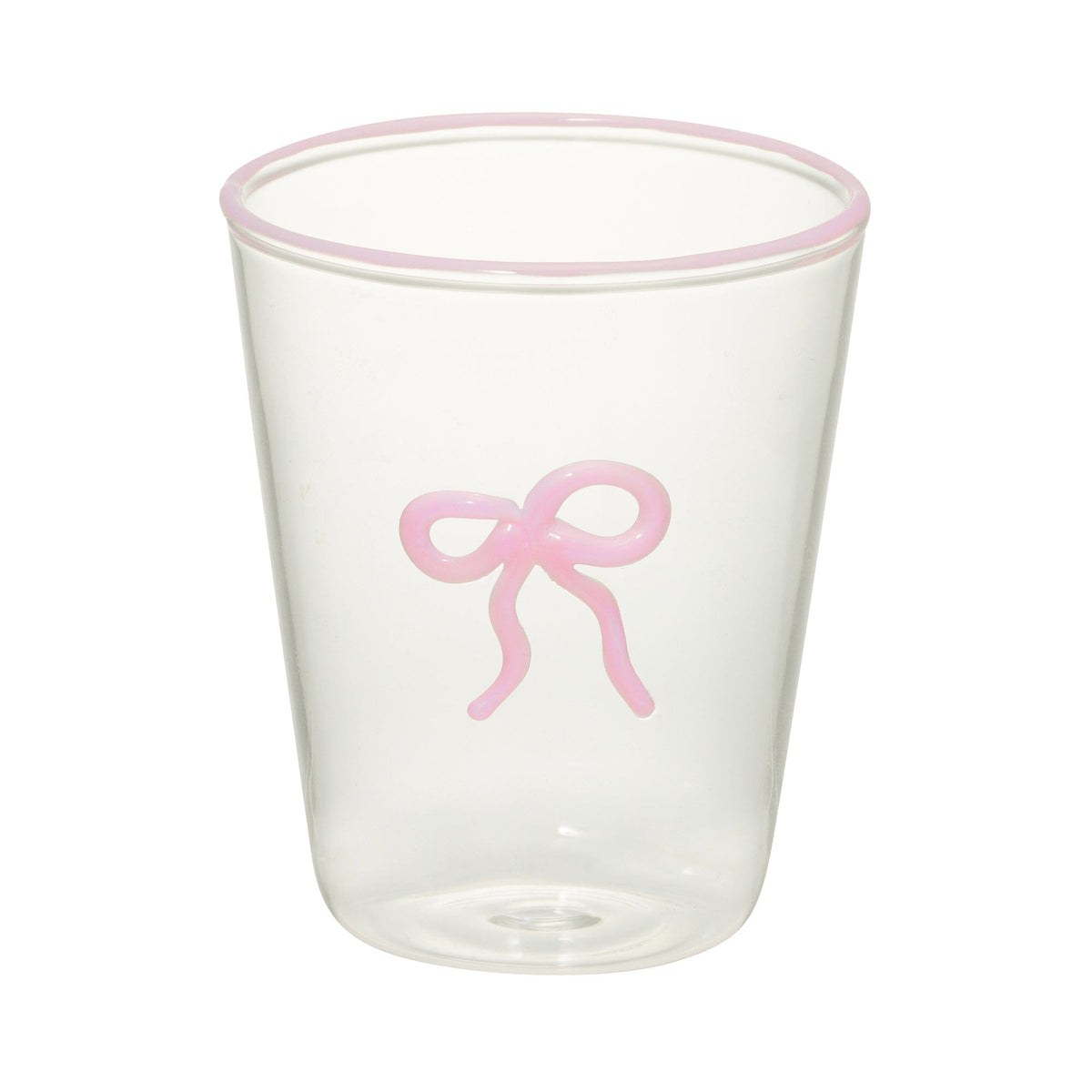 Ribbon 絲帶玻璃水杯 (粉紅色)