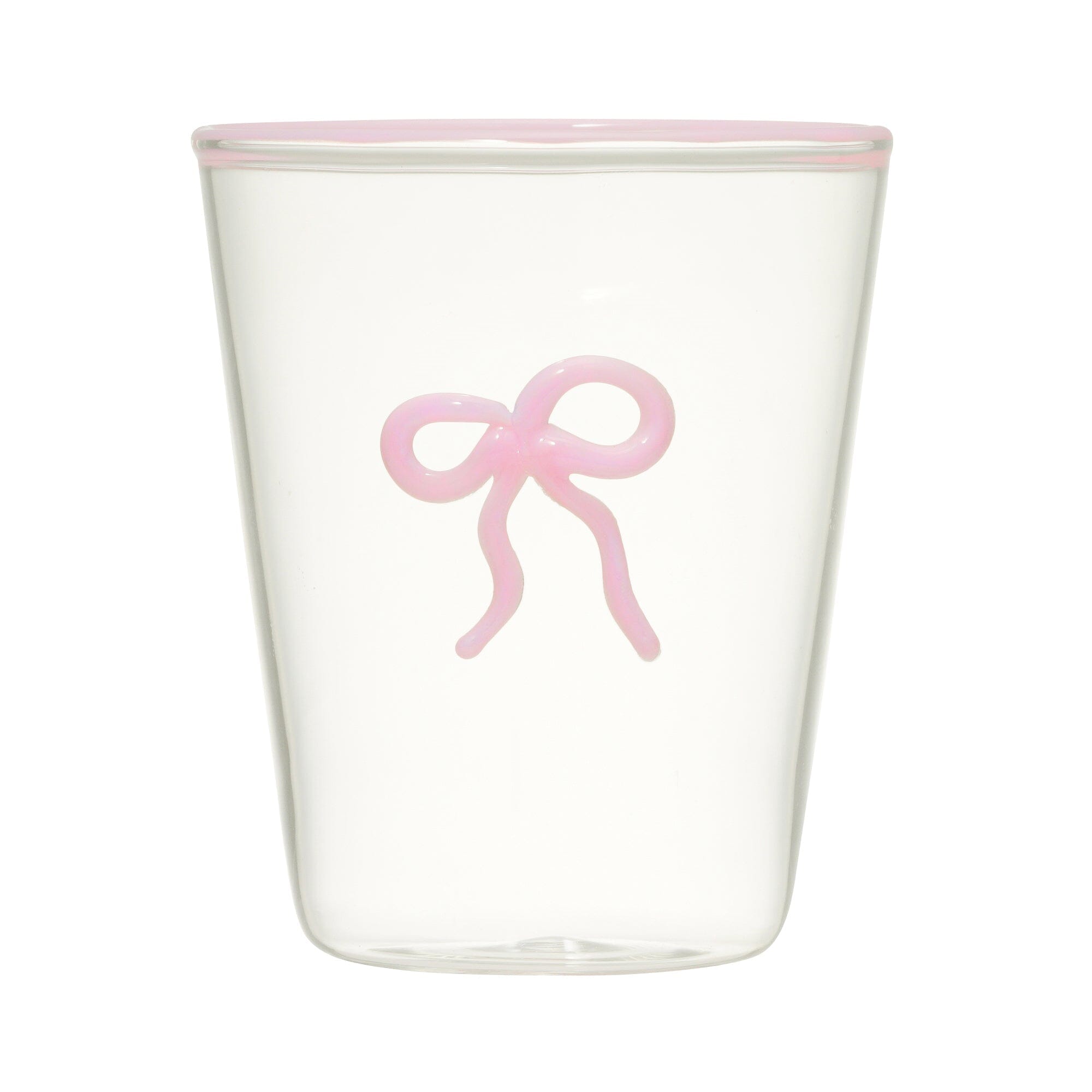 Ribbon 絲帶玻璃水杯 (粉紅色)