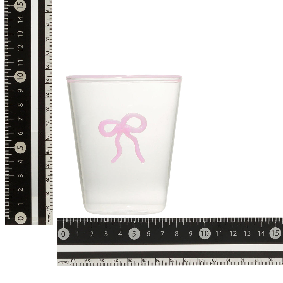 Ribbon 絲帶玻璃水杯 (粉紅色)