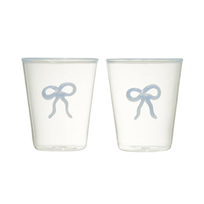 Ribbon Glass Tumbler Blue