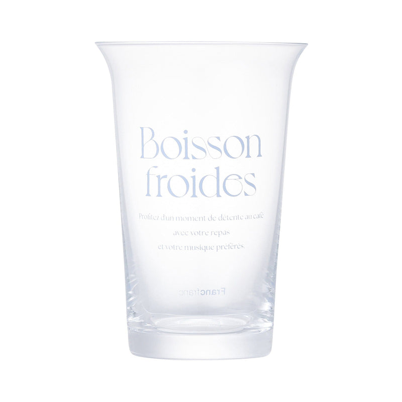 Typo Glass Tumbler With Straw Blue