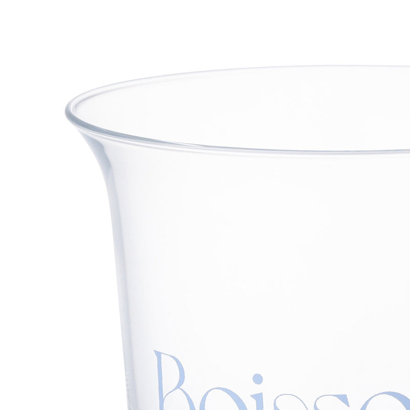 Typo Glass Tumbler With Straw Blue