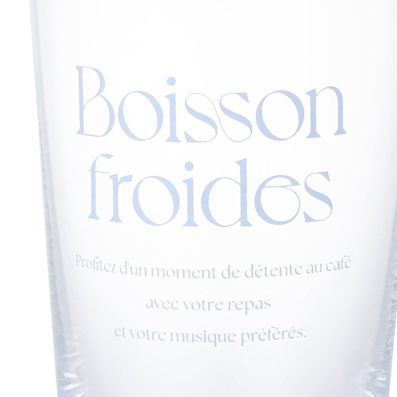 Typo Glass Tumbler With Straw Blue