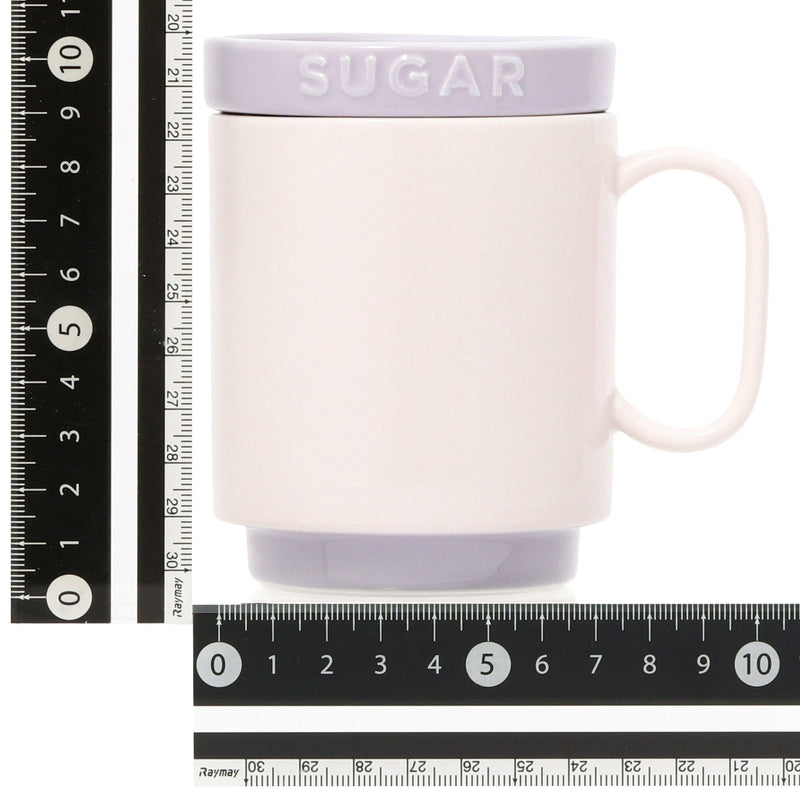 Bicolor Mug Canister Sugar Purple X Ivory