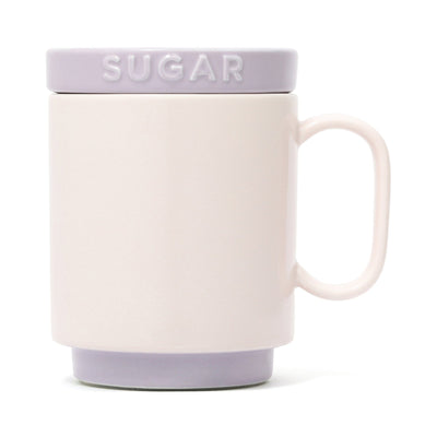 Bicolor Mug Canister Sugar Purple X Ivory