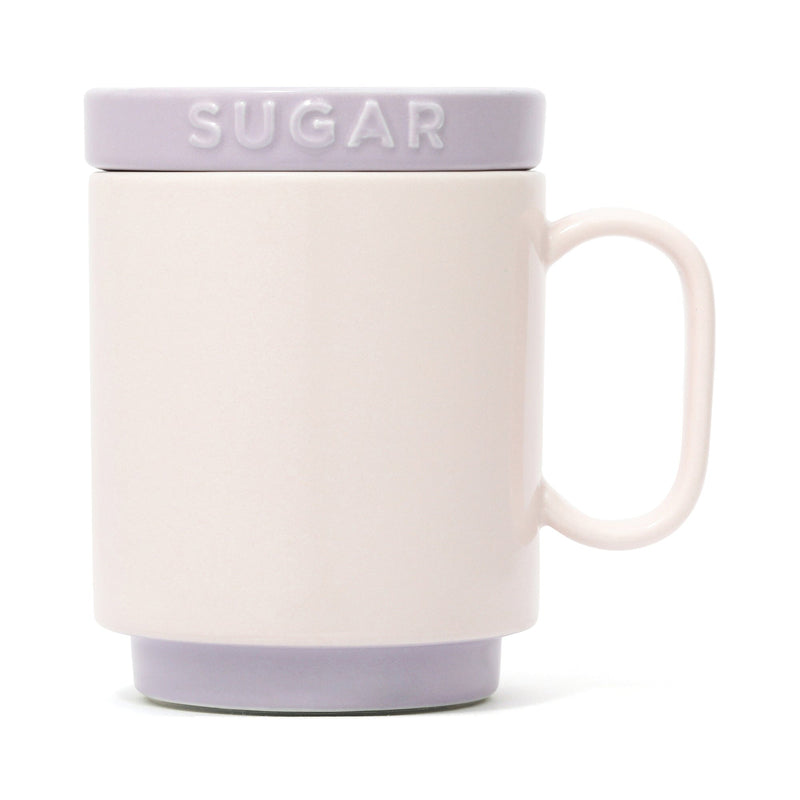 Bicolor Mug Canister Sugar Purple X Ivory