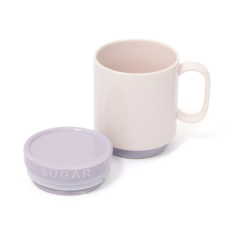 Bicolor Mug Canister Sugar Purple X Ivory
