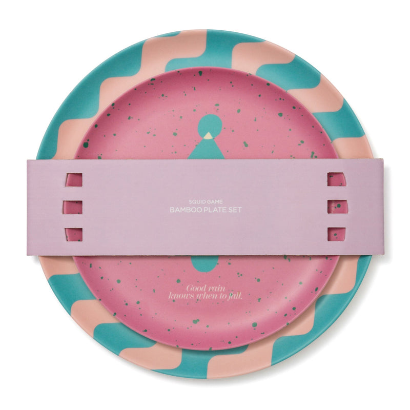 SQUID GAME Bamboo Plate Set Pink