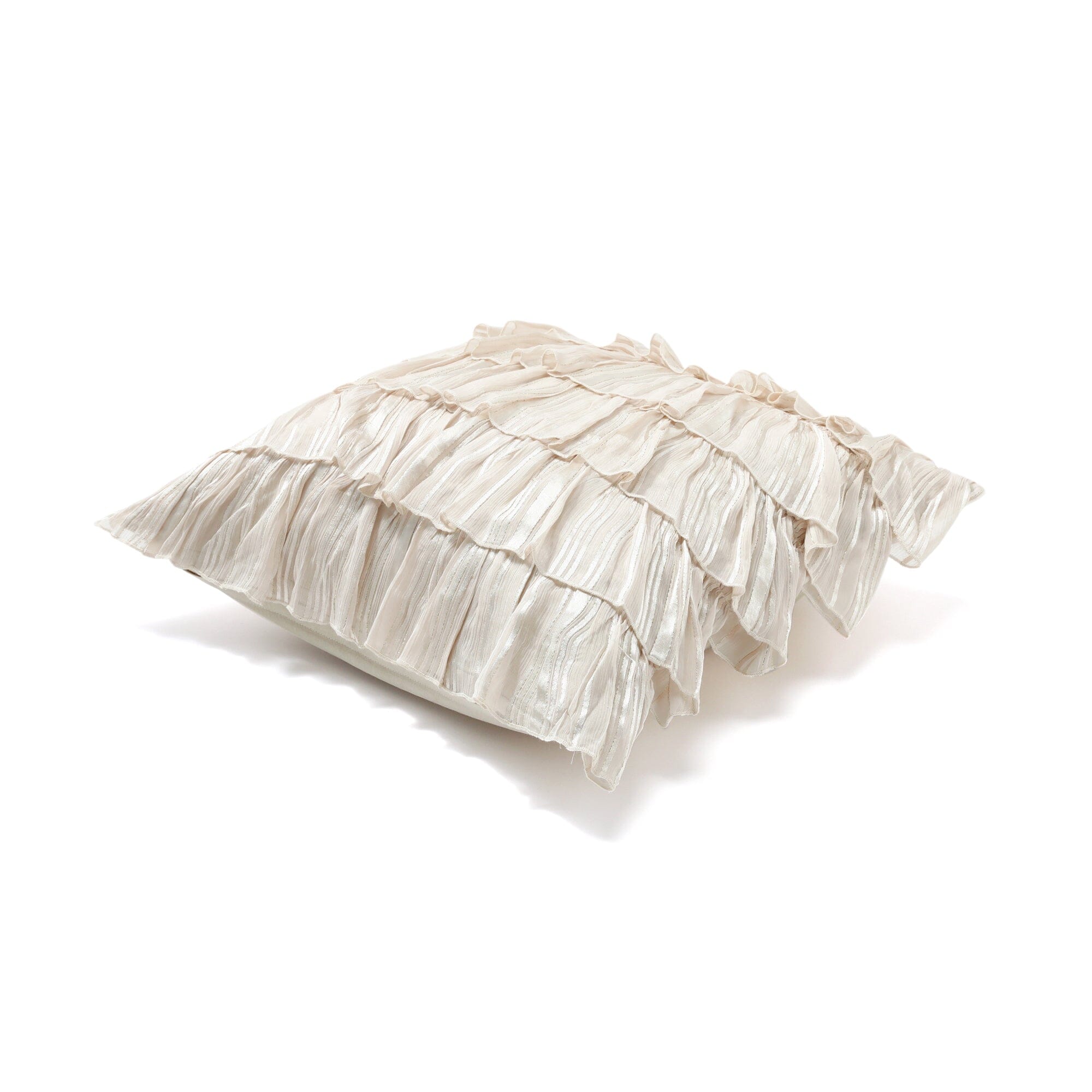 Frill Stripe Cushion Cover 450 X 450 Light Beige