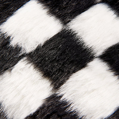 Fur Ab Cushion Cover 450 X 450 White X Black