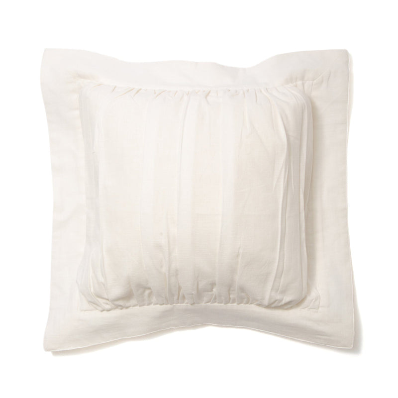 Slub Gather Cushion Cover 450 x 450  White