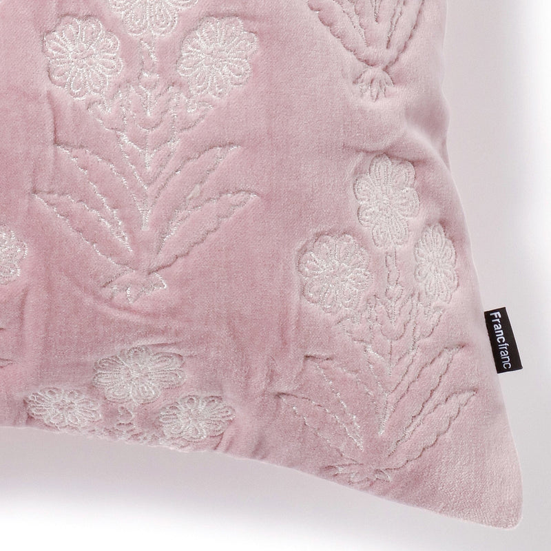Velvet Emb Cushion Cover 450 x 450  Pink