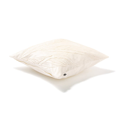 Leaf Emb Cushion Cover 450 x 450  White