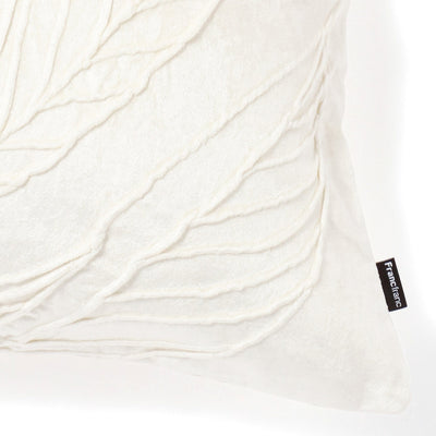 Leaf Emb Cushion Cover 450 x 450  White