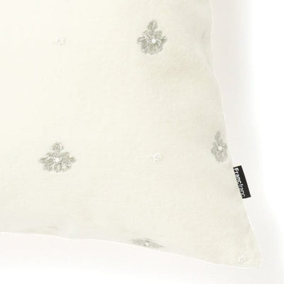 Velvet Emb Cushion Cover 450 x 450  White